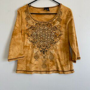 New Direction Womens Nice Design Top 100% cotton  M